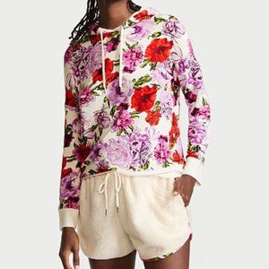 VS Modal Terry Hoodie & Short Set with Plush Fleece Trim - Small